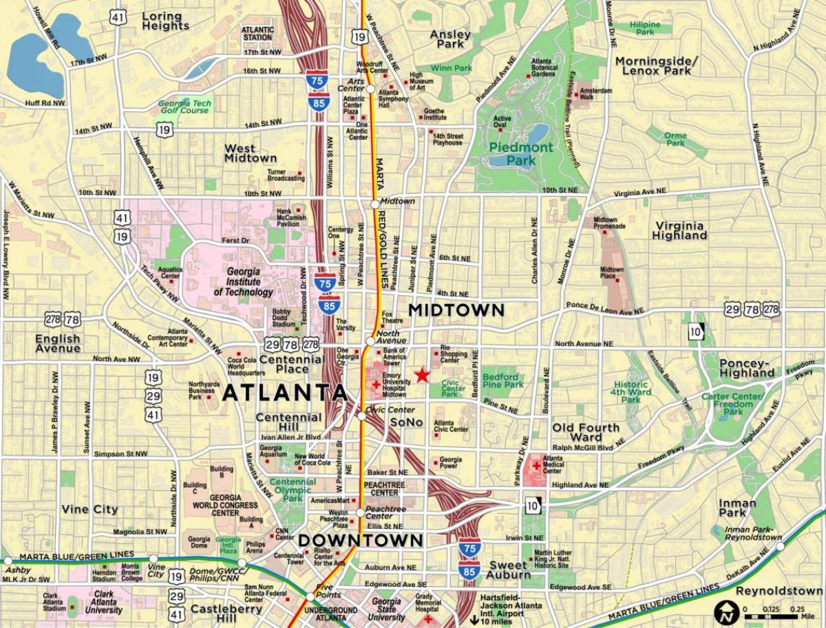 midtown Atlanta haritası