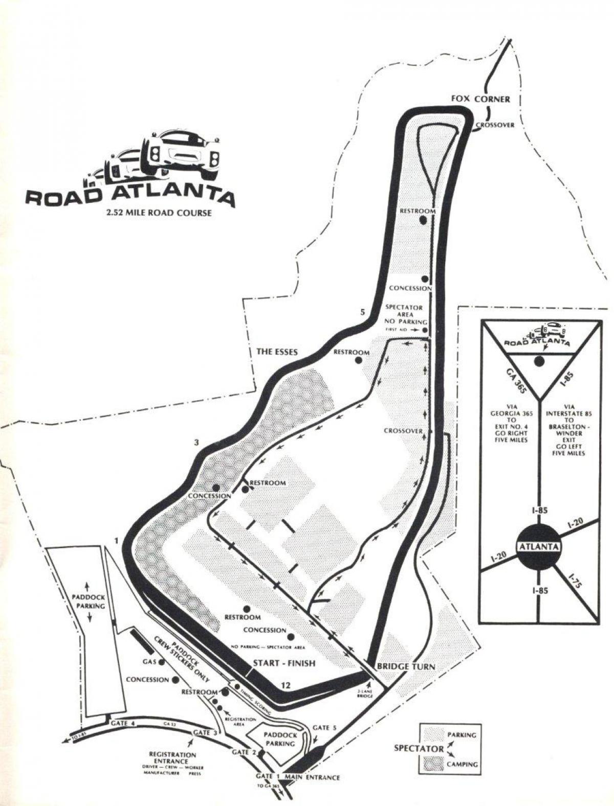 road Atlanta Pisti haritası