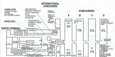 Atlanta Havalimanı uluslararası terminal göster