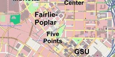 Downtown Atlanta haritası